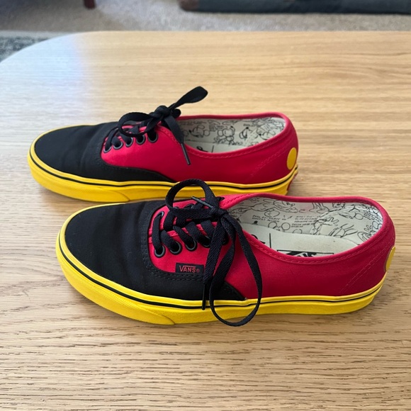 Vans X Mickey Mouse Disney 90th Anniversary Red Yellow shoes - Picture 1 of 6